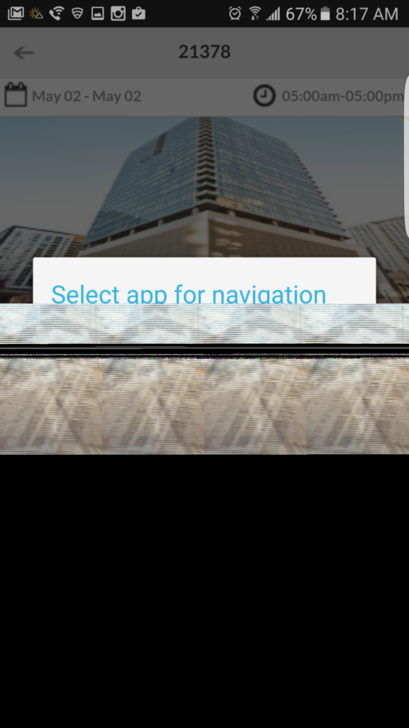 Select app for navigation