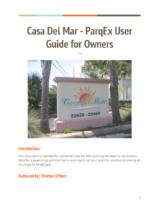 Casa Del Mar - ParqEx User Guide for Owners