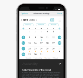Marketplace Parqex App Features Availability Calendar 600 X 565 1 demonstrating ParqEx's smart parking technology in action.