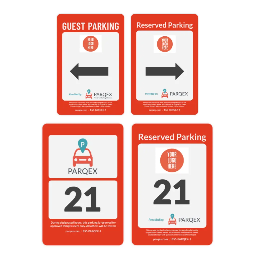 ParqEx Custom Signage Directional Signs, Guest Parking, Reserved Parking, Assigned Parking