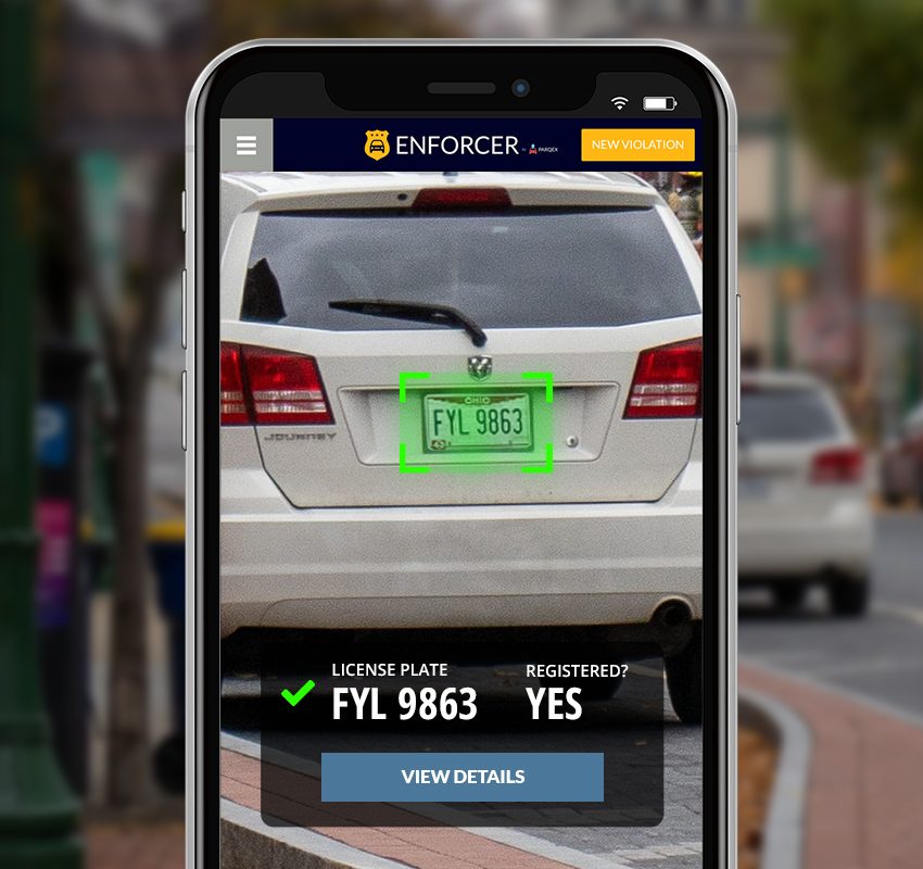 Mobile LPR Enforcement Tool | Enforcer App Mobile License Plate Recognition | ParqEx